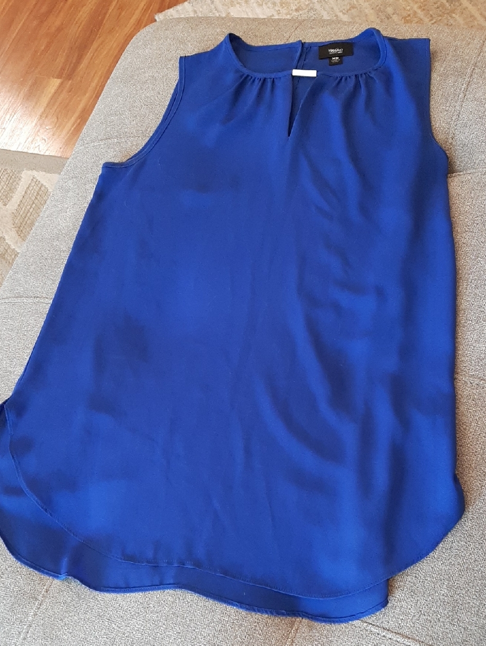 Mossimo Supply Co. Cobalt Blue Sleeveless Keyhole Shell